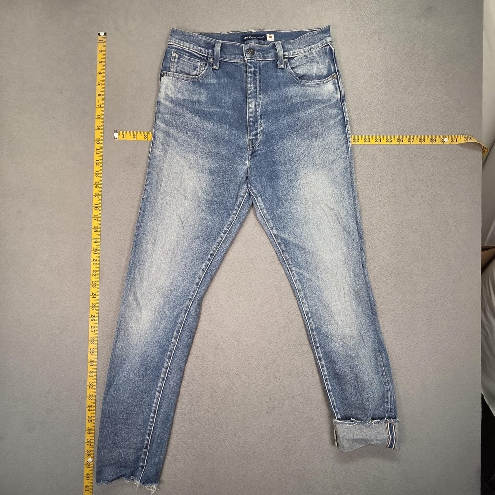 Levis Made Crafted Jeans Womens Selvedge Blue Slim Raw Hem Made Japan Fits 27x28